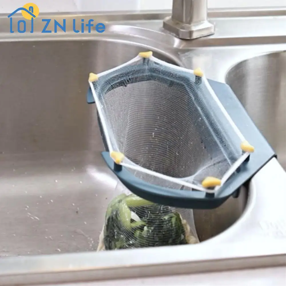 Disposable Drain Net Anti-blocking Easy Clean -purple Kitchen Gadgets Triangle Drainage Filter Racks Tripod Drain Plastic