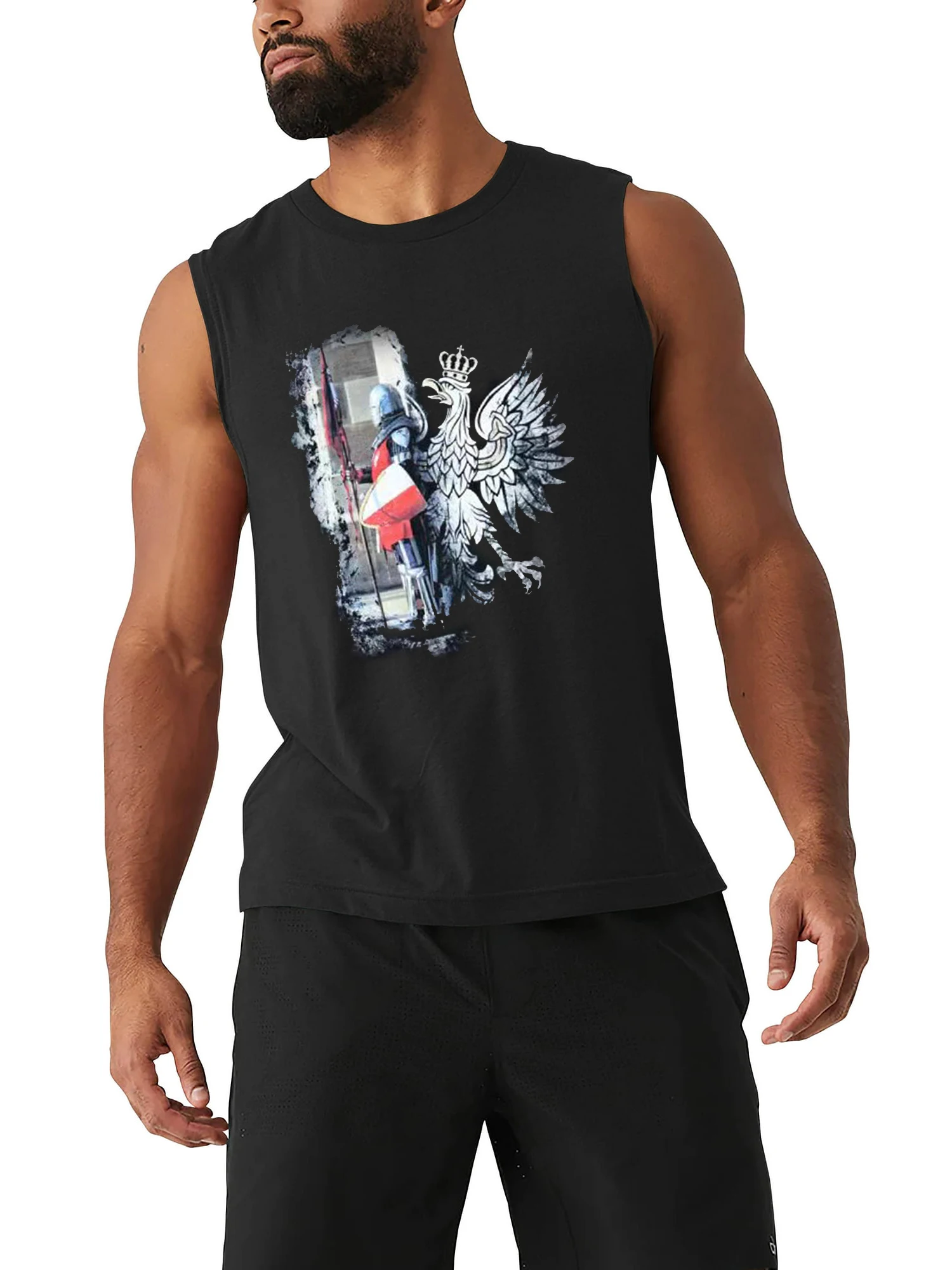 Polish Eagle Coat of Arms Knights of Poland Tanktop 100% Cotton O-Neck Summer Casual Mens Vest Sleeveless T-shirt Streetwear