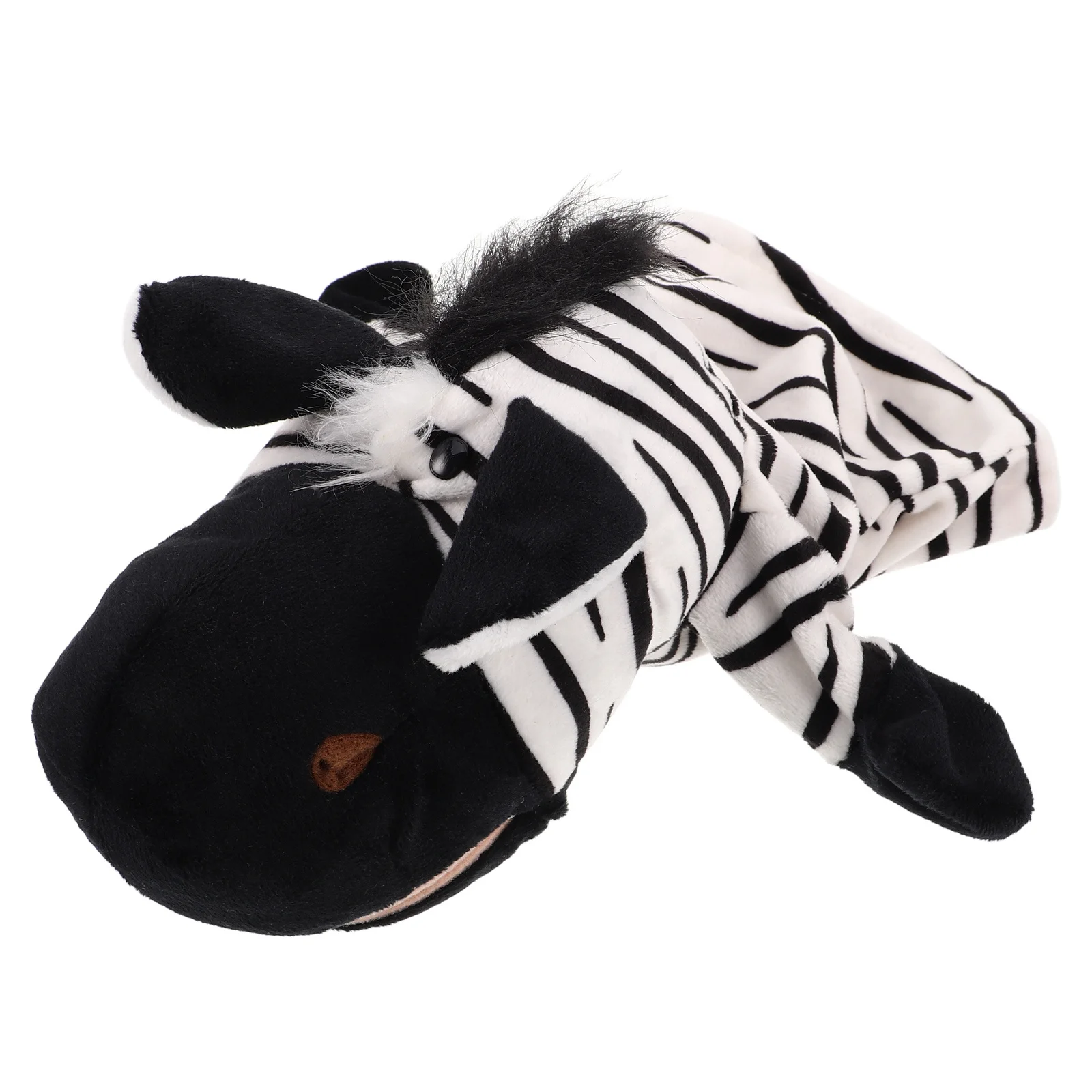 

TOBBOMEY Zebra Hand Puppet with Moving Mouth Soft Educational for Kids Stuffed Animal Preschool Learning Gift