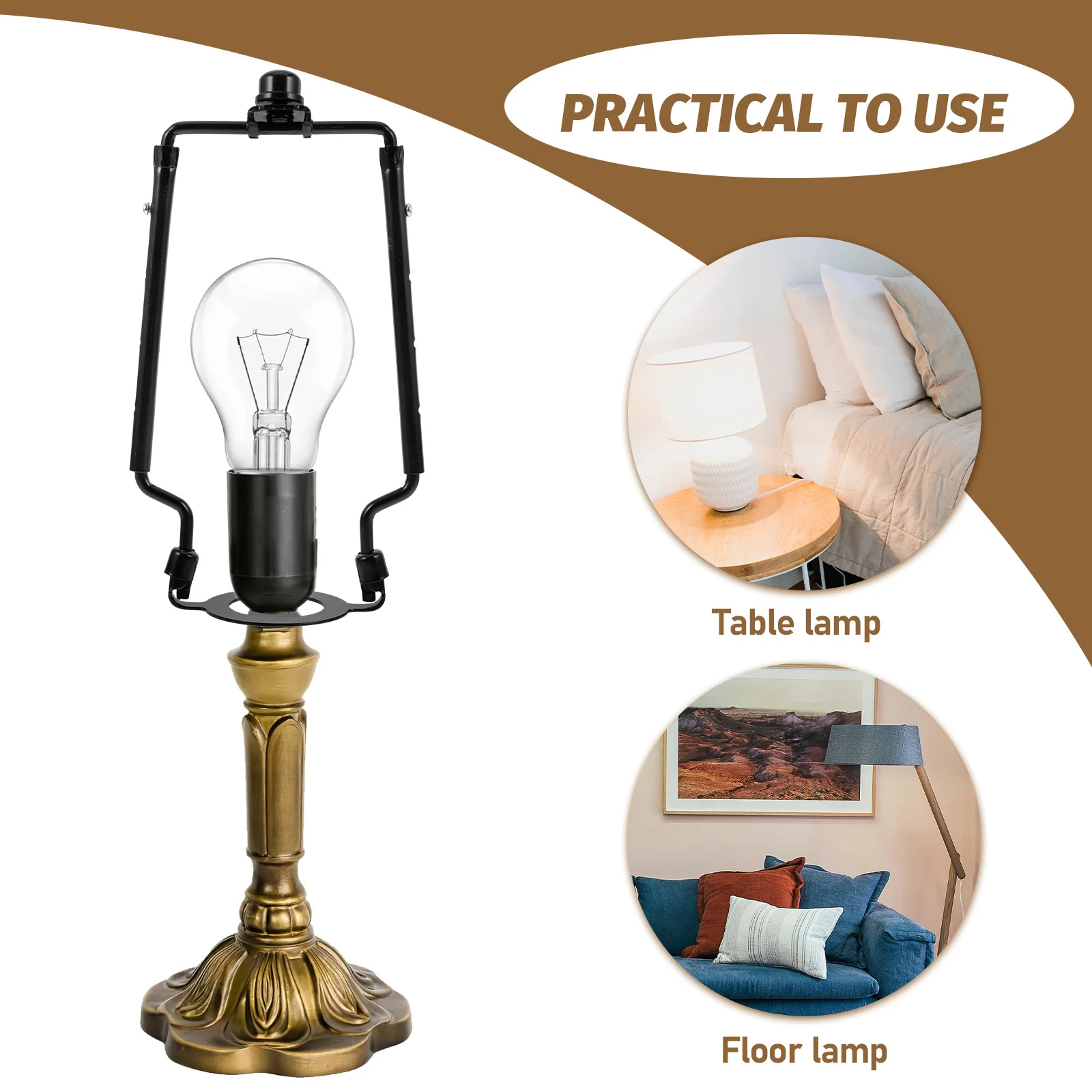 

1 Set Lamp Harp Frame Lampshade Holder Bracket Adjustable Diy Lighting Repair Kit For Table Floor Desk Lamps Shade Parts Finial