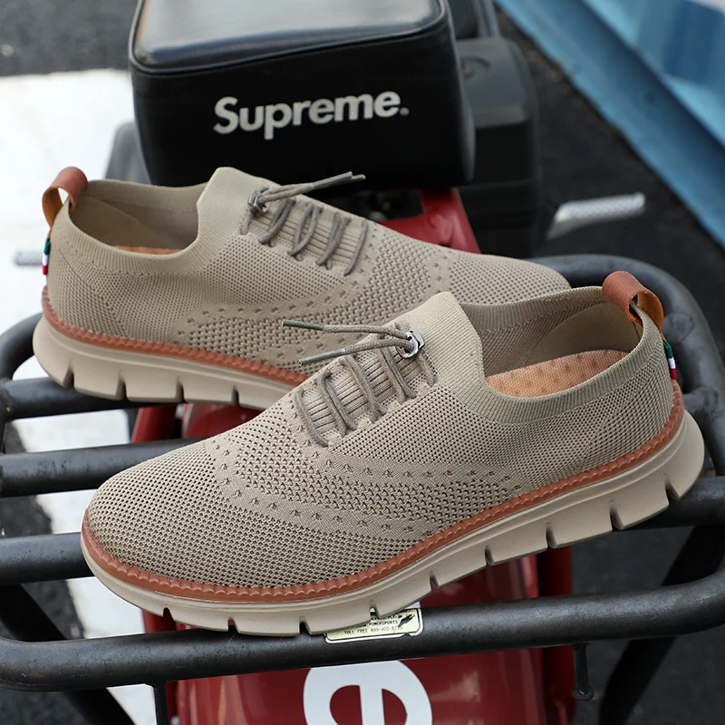 Mens Casual Shoes Fashion Lightweight Breathable Soft-Soled Mesh Shoes Luxury Designer Outdoor Sports Fitness Sneakers Big Size