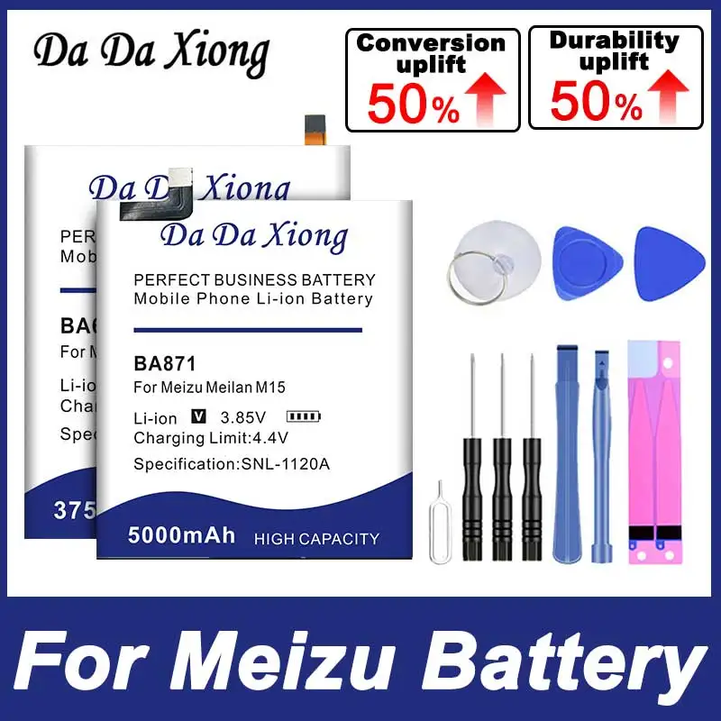 BA741 BA813 BT50 BU15 Battery For Meizu Pro M3 M3S M3Mini M5 MX5Pro BT65M MX6 6 7 15 Plus Note8 M8C V8Pro Meilan M1 E2 M57A