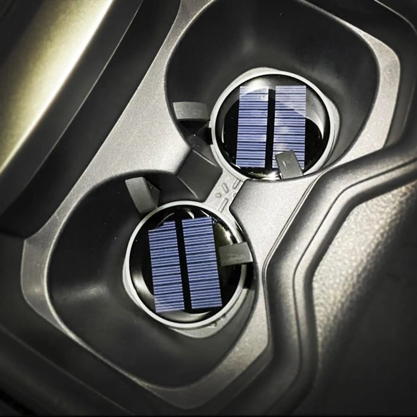 

LED Coaster Lights For Bottles 1 Pair 7-Color Solar USB Charging Auto Supplies LED Cup Holder For Atmosphere Lighting Charging