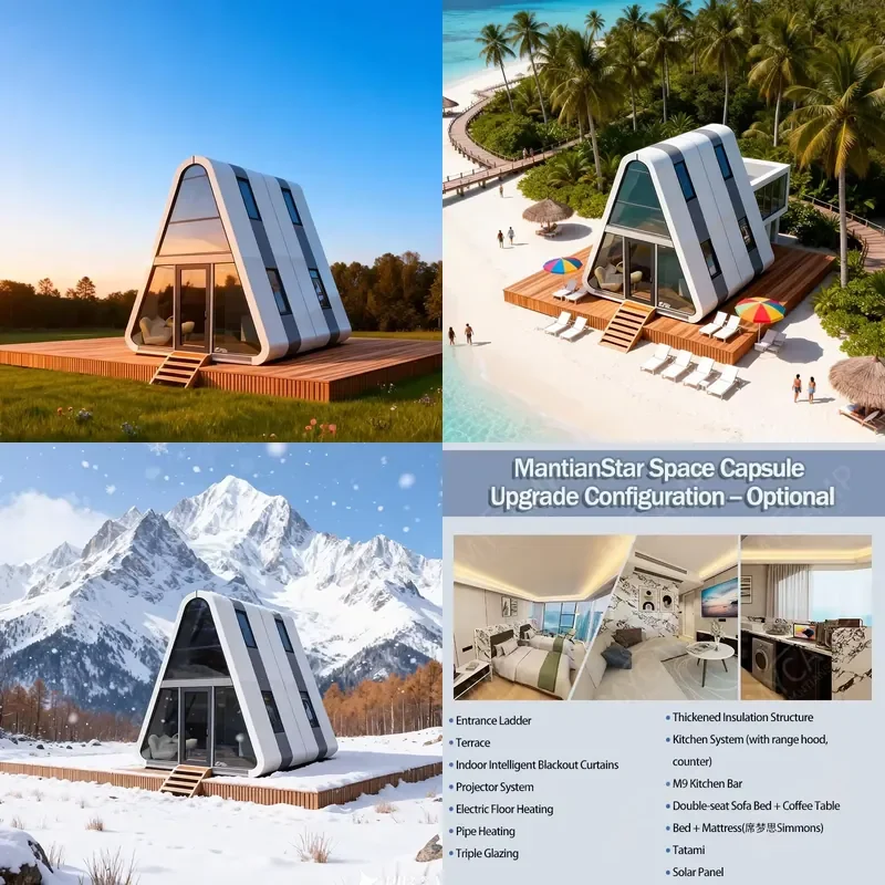 Modern Double-Layer Triangular Steel Structure Prefabricated Container House Waterproof Prefab Houses