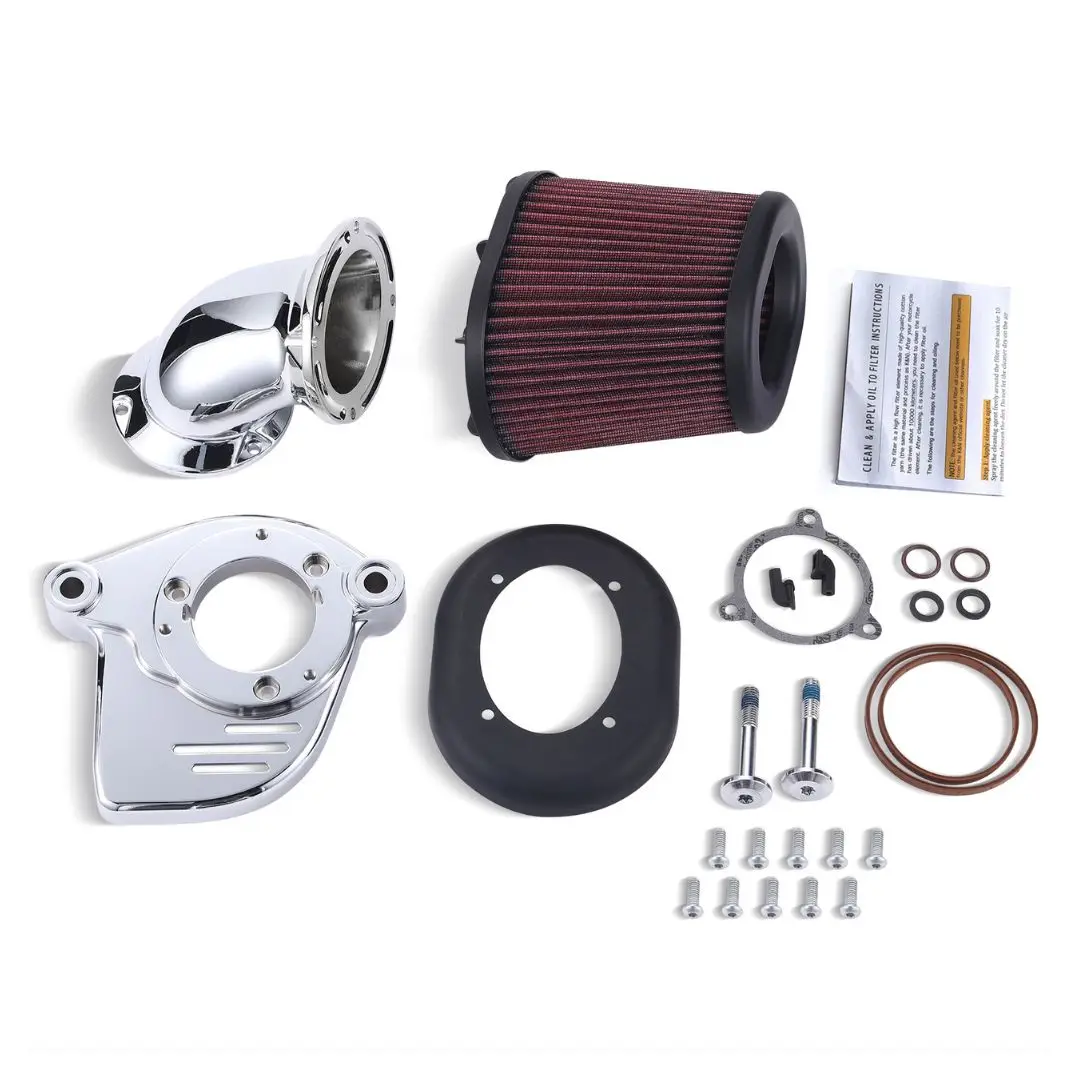 

Heavy Breather Air Cleaner Intake Filter for Haley Touring Glide Softail 17-22 Aluminum Single-piece Design
