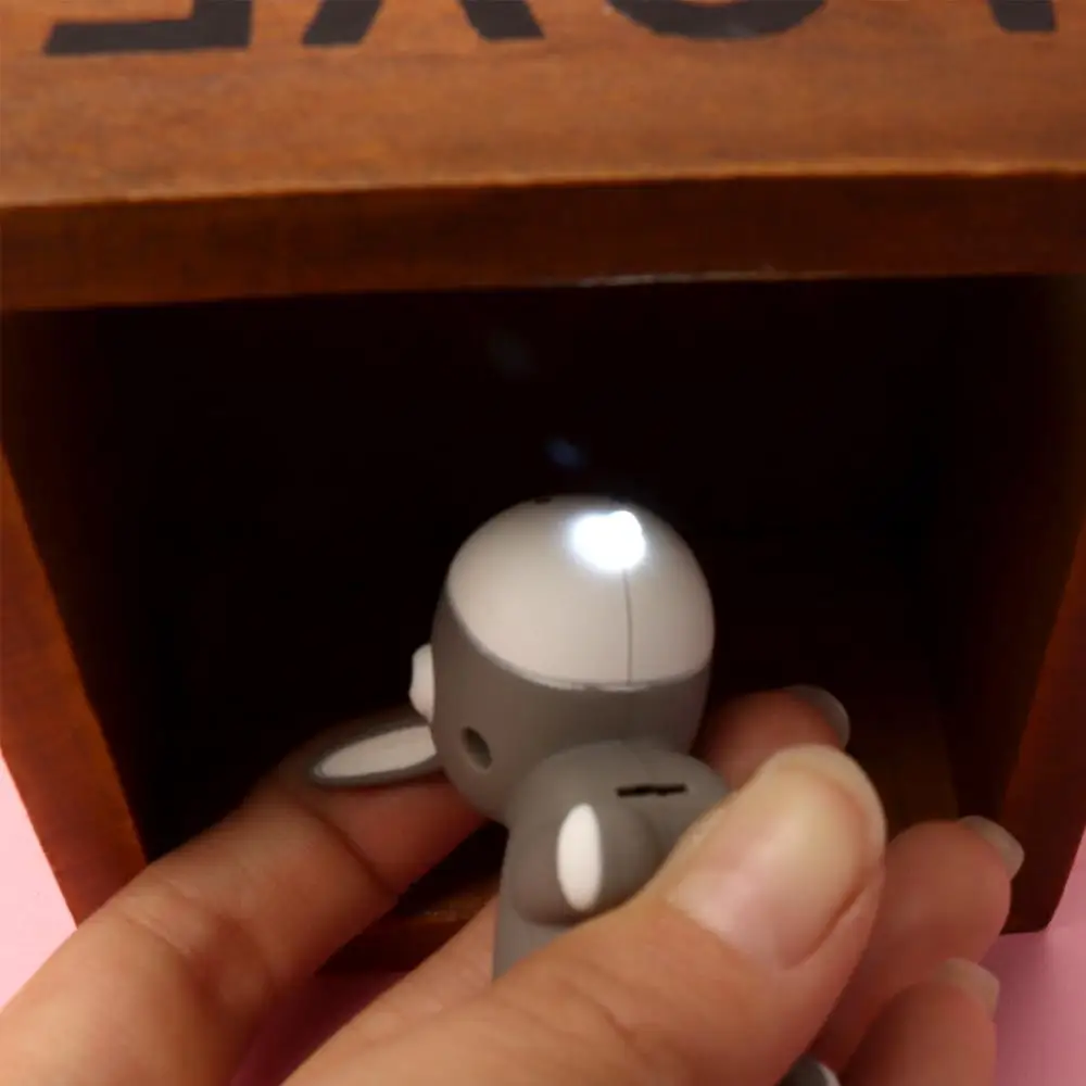 Cartoon Mini Flashlight Vocal Key Chain Key Ring Luminous LED Light