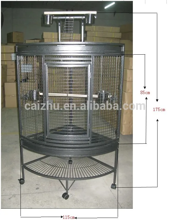 Producer Large Metal Black Bar Spacing Corner Pet Parrot Pigeon Bird Cage Breeding Birds Aviary For Sales