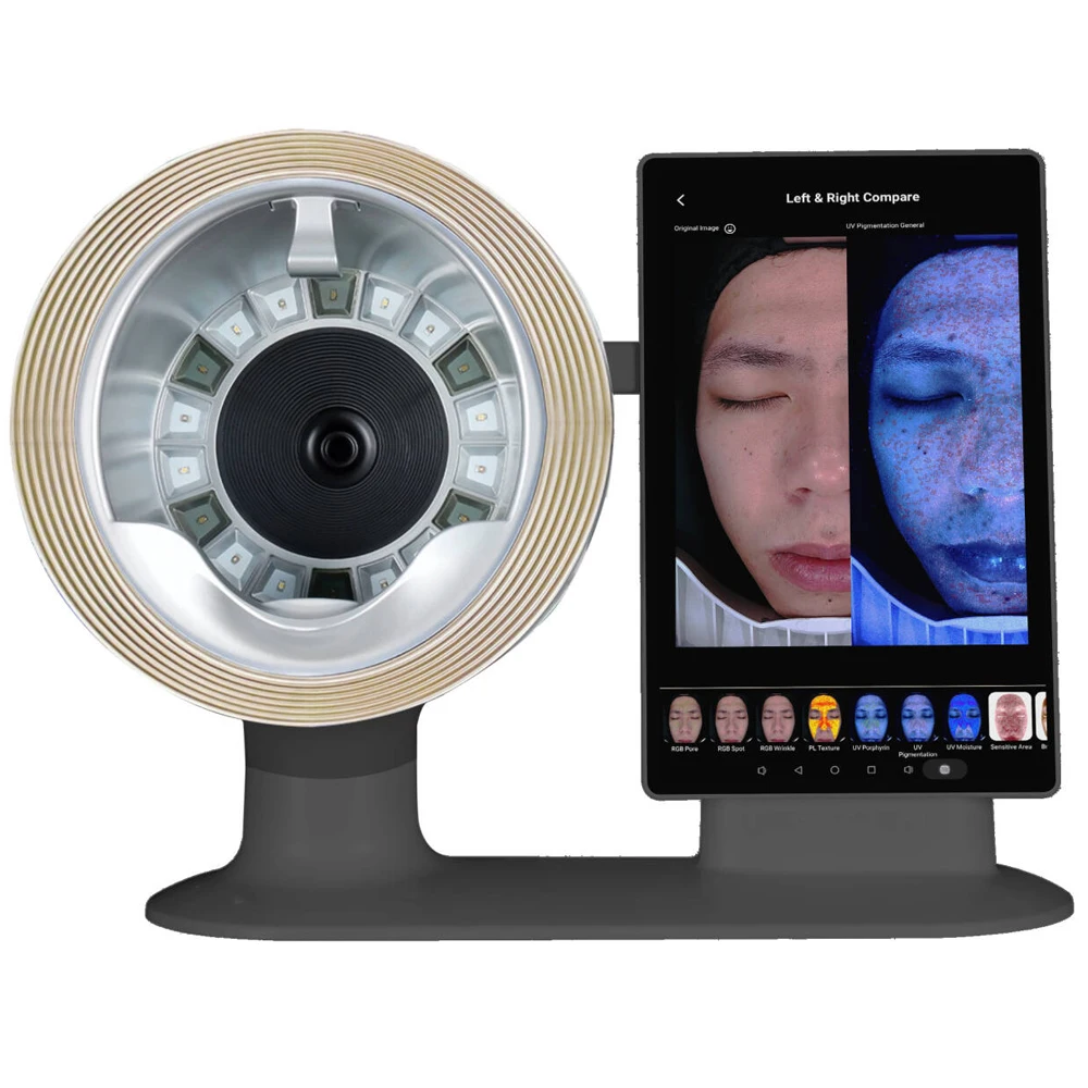 

Анализатор кожи 3D AI Dermatoscope: Умный сканер лица с УФ-подсветкой для спа-салонов и салонов красоты