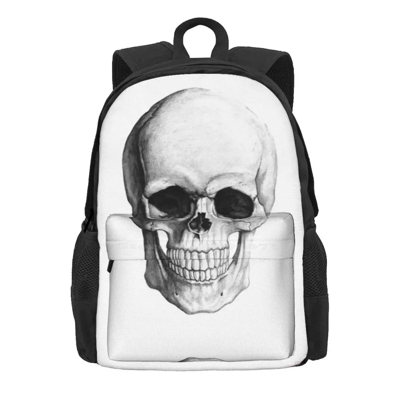 Skull Hot Sale Schoolbag Backpack Fashion Bags Skull All Time Low Tumblr Death Soft Grunge Pencil Sketch Pop Punk Hard N Roll