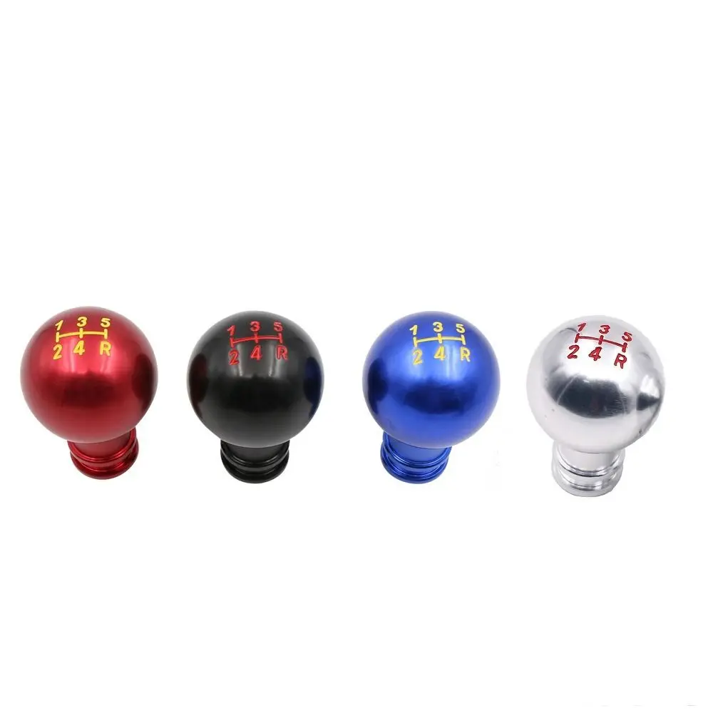 Aluminum Gear Shift Knob 5 Speed Round Shape Car Shifter Lever Black Silver Manual Automatic Car Gear Level Knobs Automobile