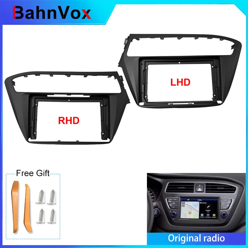 9 inch Android Car Radio frame for HYUNDAI I20 2018-2019 2din Stereo GPS Fascia bezel Panel Adapter wire harness