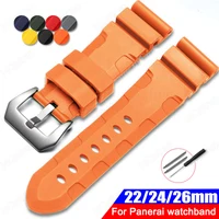 Correa de silicona suave de 22mm, 24mm y 26mm, pulsera para reloj Panerai, pulsera de repuesto Universal, cinturón deportivo de goma para hombres y mujeres