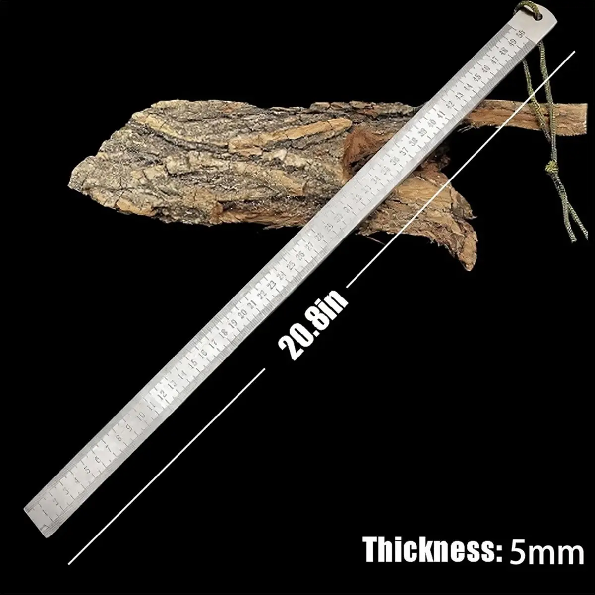 friendly-Heavy Duty Ruler, 20 Inch & 50cm, 0.2" Thick Metal Straight Edge with Inch & mm Ruler, for Construction, , DIY