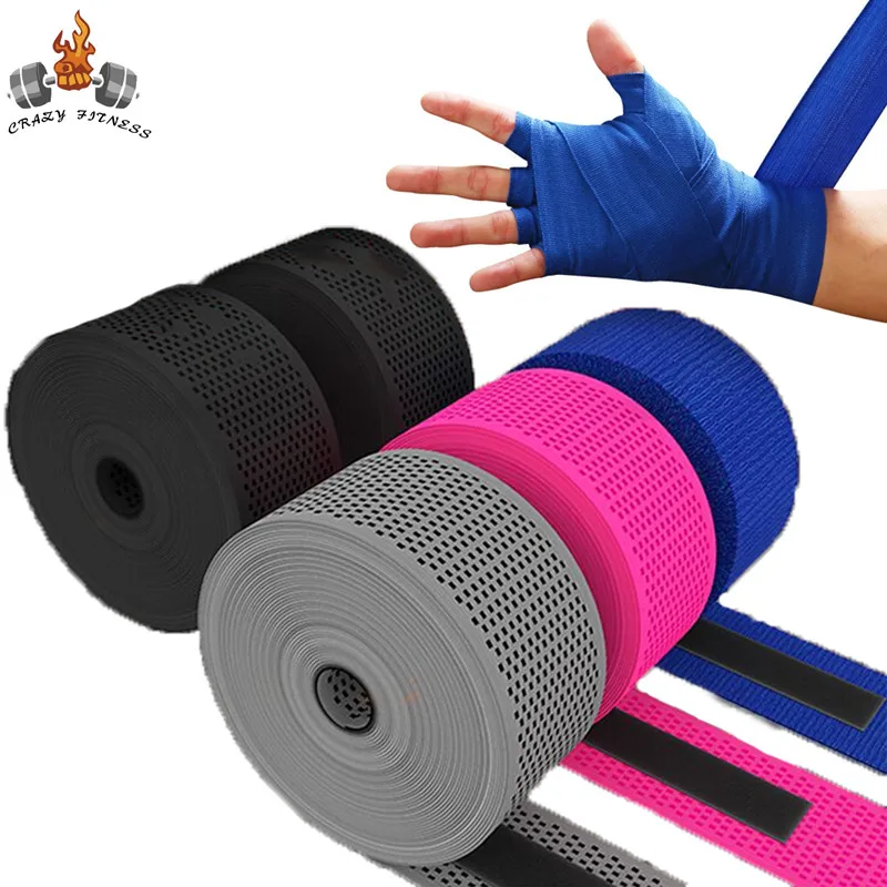 2pc Premium Hand Wraps Boxing Elastic Cotton Bandage Gloves Thumb Loop Wrist Protector for MMA Kickboxing Muay Thai Martial Arts