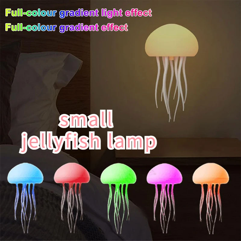 Small Jellyfish Lamp Voice Controlled Jellyfish Lamp Dynamic Touch Foot Movement Full-color Gradient Suspended Ambient Light