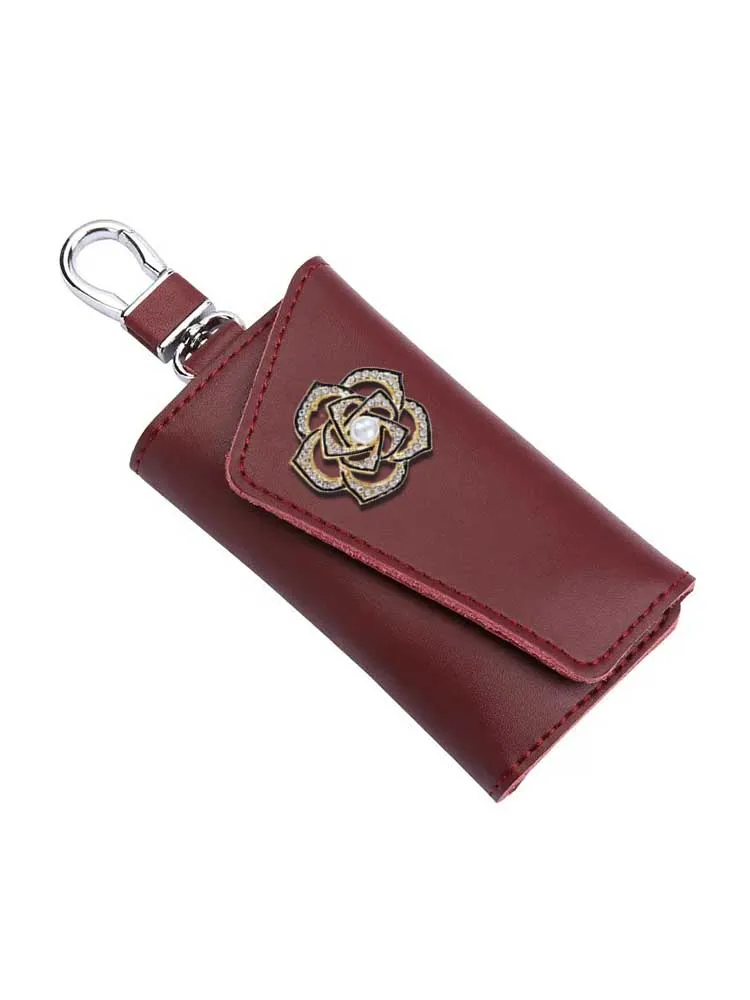 

Key Wallets PU Leather - Large & Multifunctional Realist Gold Crystal Decor Dangle