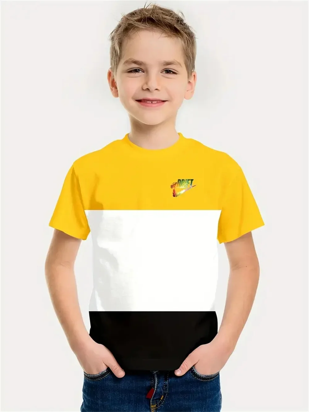 Striped Simplicity 3d Print Tee Shirt Kids Boys Clothes Short Sleeve Casual Children's Clothing Fashion T Shirt For Boys