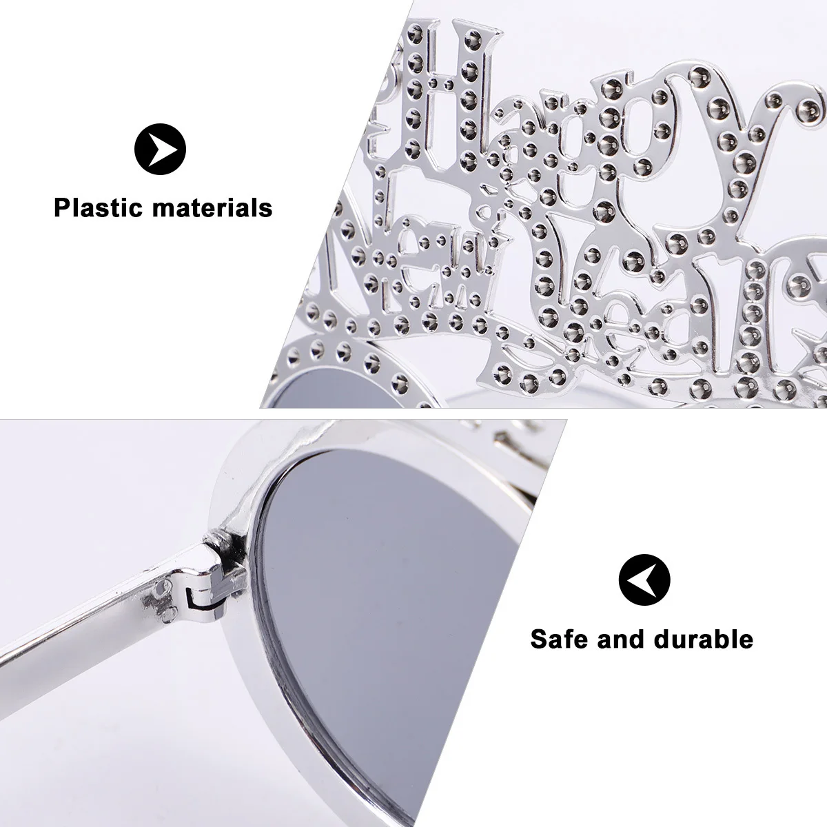 

1Pcs New Year Celebration Glasses Silver Party Supplies Photo Holder Eyeglasses New Year Party Glasses Costume Accessories