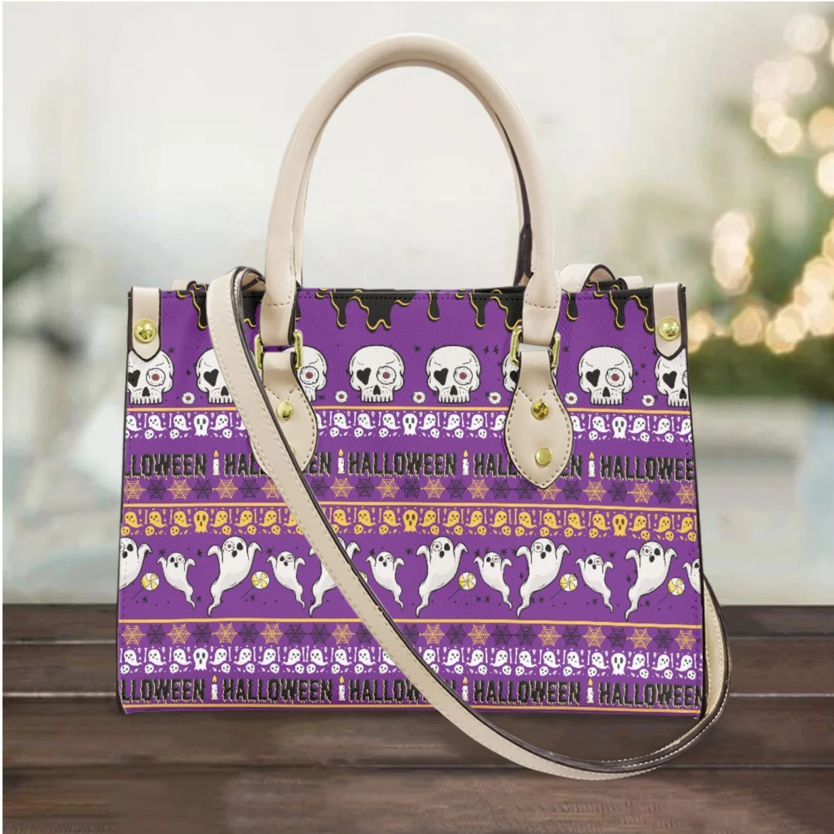 FORUDESIGNS Women Bags Tribal Skull Design Female Totes Bags Leather Luxury Ladies Shoulder Messenger Bags Storage Commuting