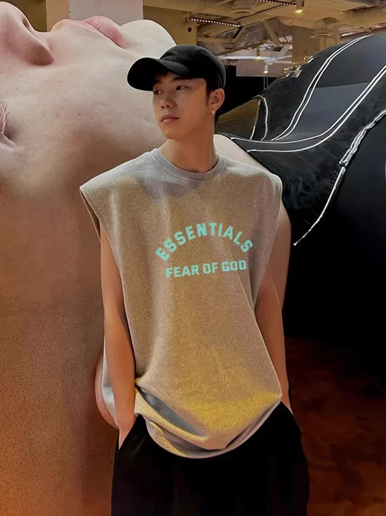 

Мужская футболка свободного кроя из чистого хлопка American Sle, летняя, с коротким рукавом, FOG MIKI ENTIALS