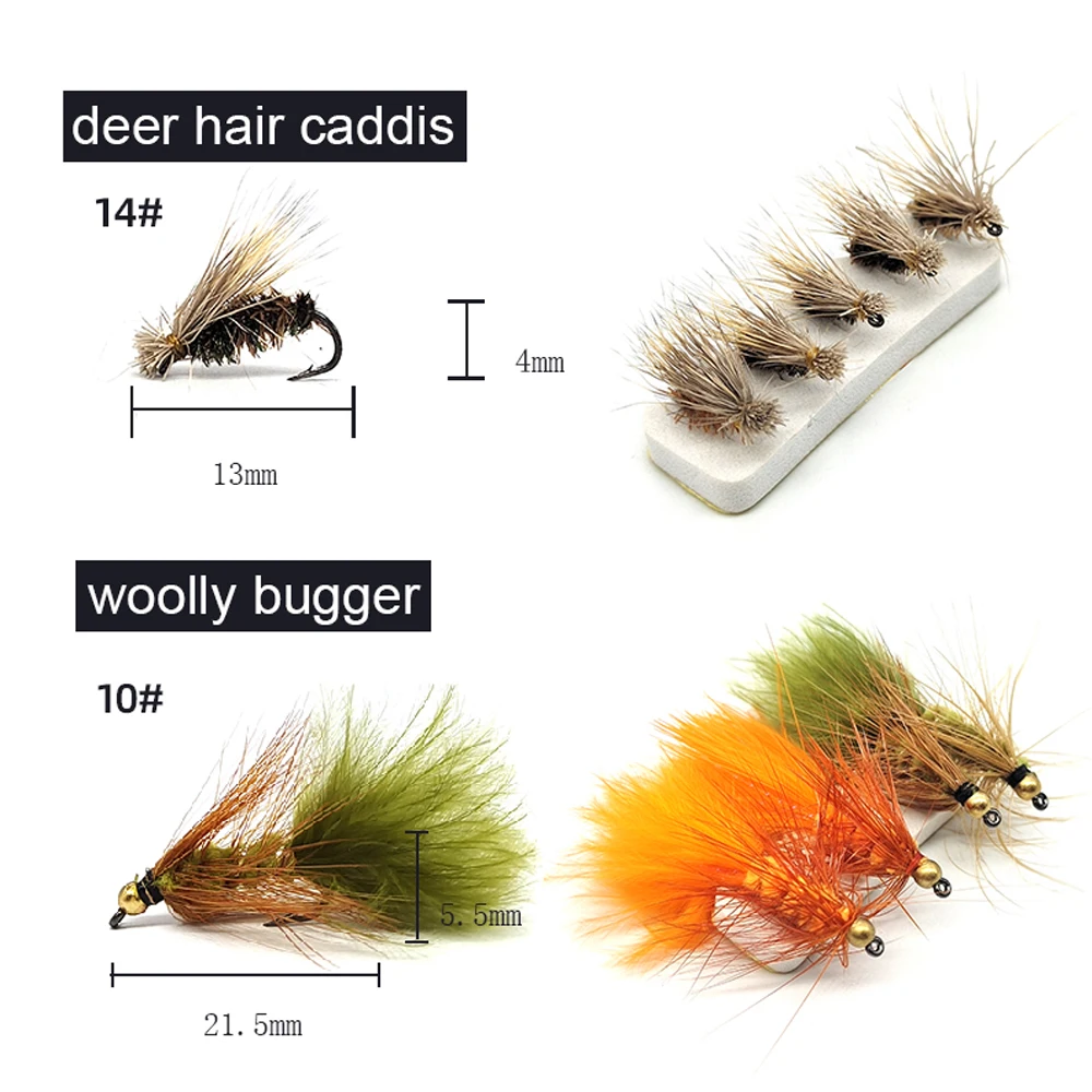 Imagem -05 - Kyleboaker-fly Fishing Flies Kit Fishing Lure Variedade Ninfa Streamer Truta Baixo Salmão Steelhead 64 Pcs