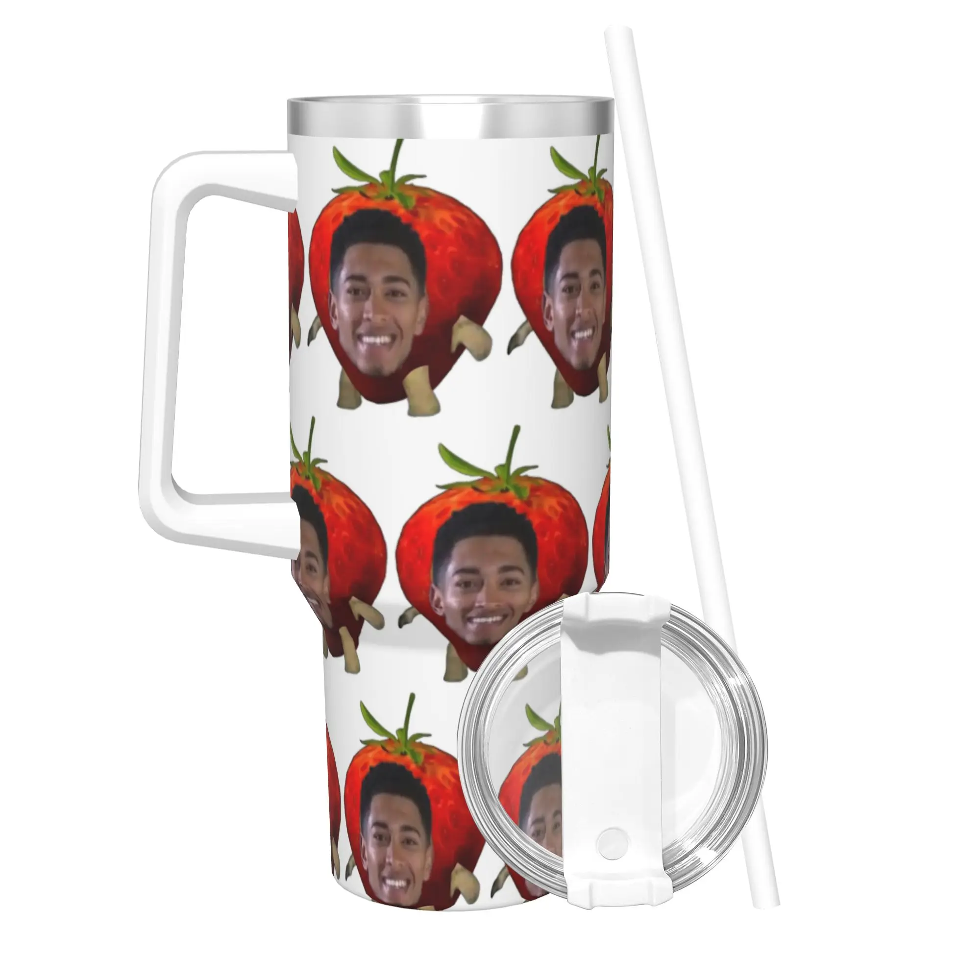 J-Jude B-Bellinghams  Tumbler With Straw Football  Stainless Steel Travel Mug Double Wall Vacuum Insulated for Cold Or Hot 40oz