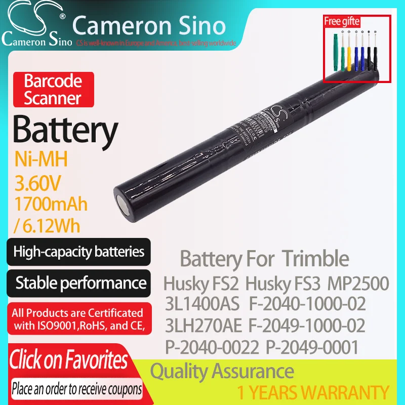 CameronSino Battery for Trimble Husky FS2 Husky FS3 MP2500 fits Itron 3L1400AS P-2049-1000 P-2040-0022 Barcode Scanner battery