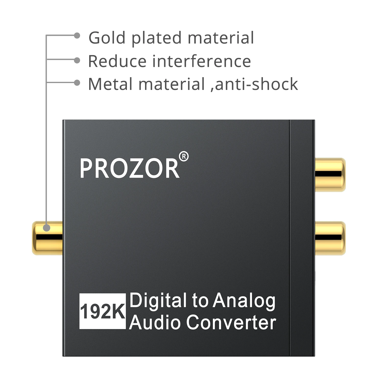 PROZOR-Convertidor de Audio Digital DAC SPDIF Toslink, entrada Coaxial RCA de 3,5mm, salida de auriculares, adaptador de Audio Digital a analógico, hierro