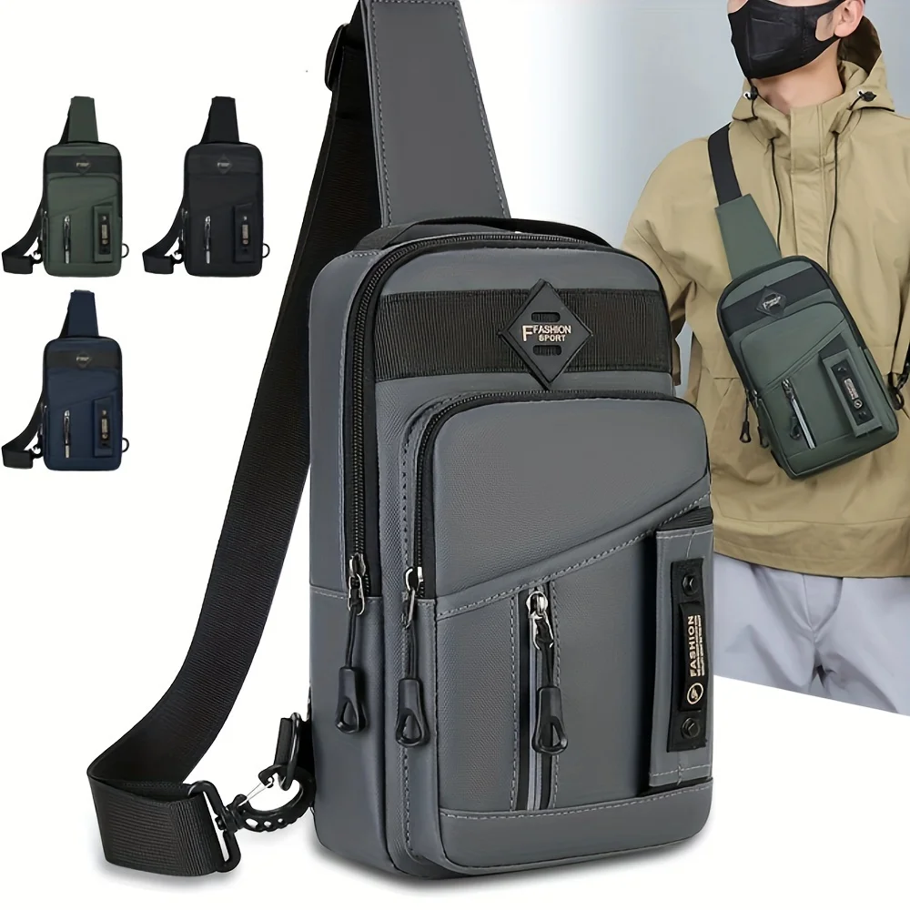 

Fashion Multifunctional Chest Bag - 1pc Men's Outdoor Crossbody Bag, Casual Sports Sling Bag