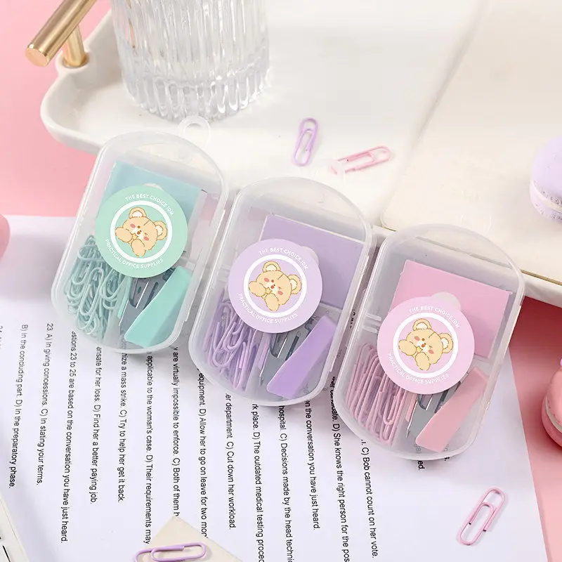 

Macaron Stapler Student Stationery Set Cute Stapler Convenient Small Stapler Paper Clips Office Accessories Book Binding