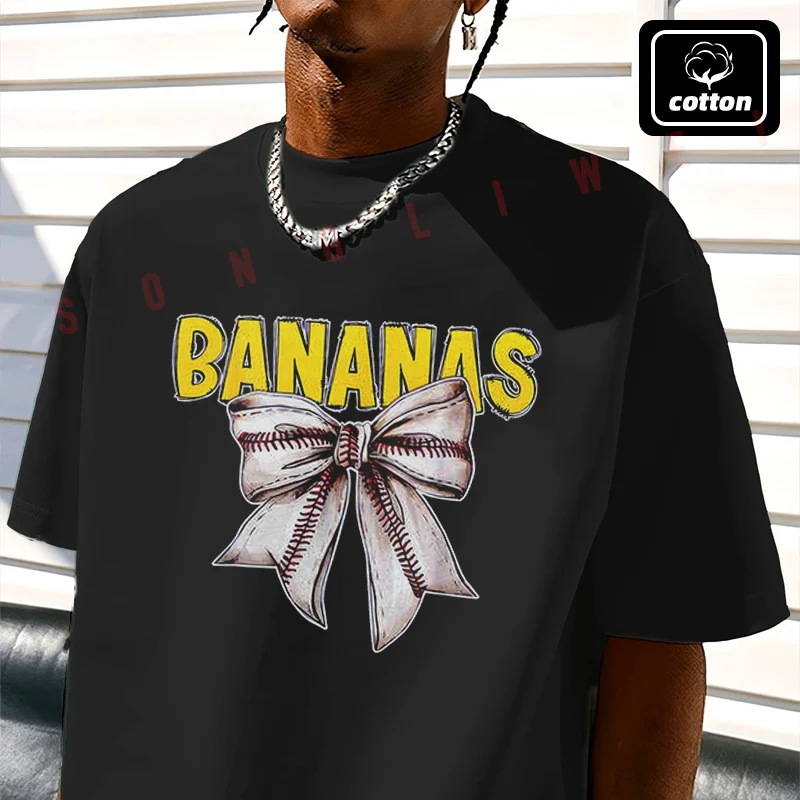 

Lets Go Banana Retro Boys Kids Youth N Motorcycle Men's T Shirt Casual Mens Cotton Round Neck Short Sleeved T-shirt