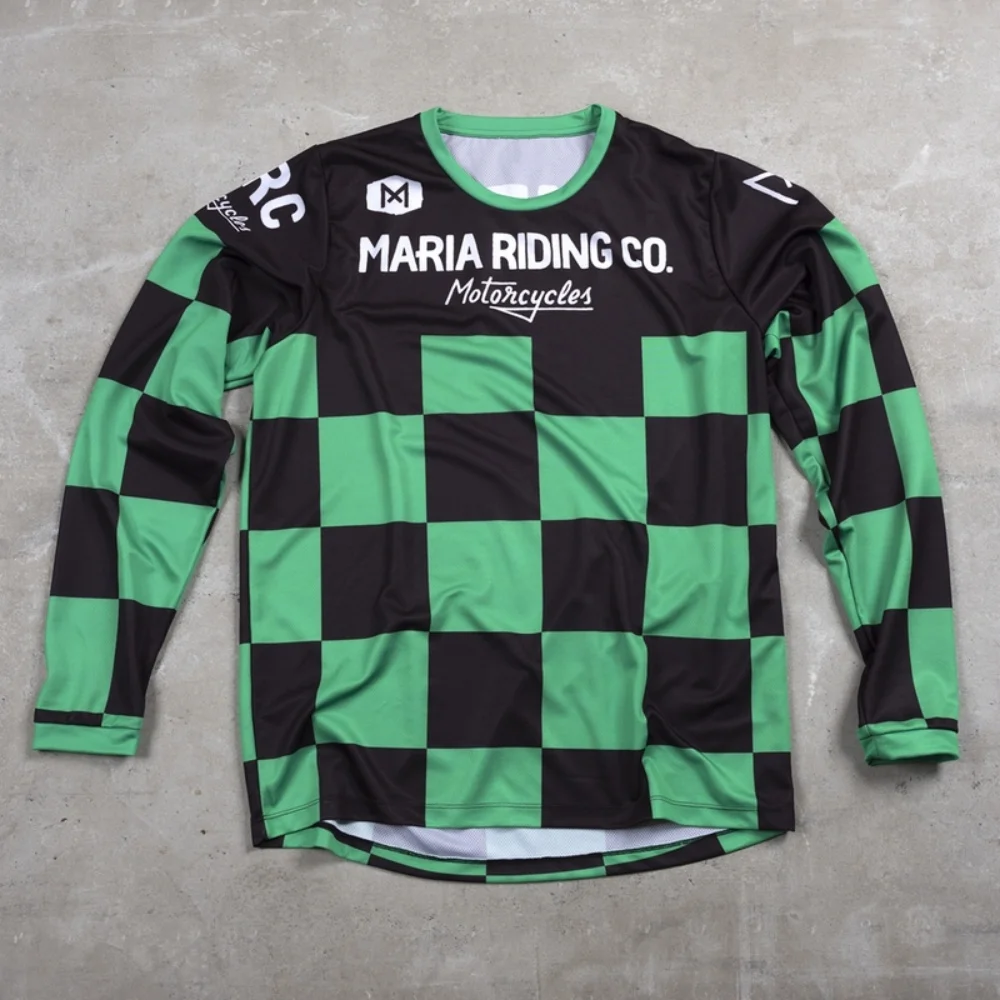 Plaid Maria Motocross Jersey Cycling Clothes MTB Enduro Off Road Shirt Downhill Sportswear Motorcycle T-shirts Long Sleeve Moto