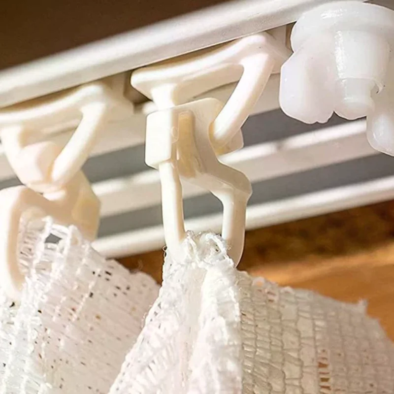 20Pcs White Plastic Curtain Track Stoppers Easy Installation Drapery Rails Sliding Gliders Curtain Fasteners