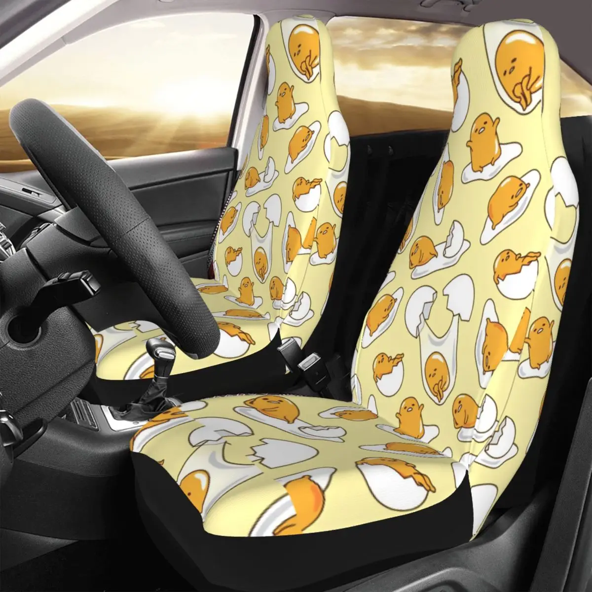 Gudetama Cute Egg Cartoon Universal Car Seat Cover for most cars For SUV Car Seat Protector Fabric Hunting