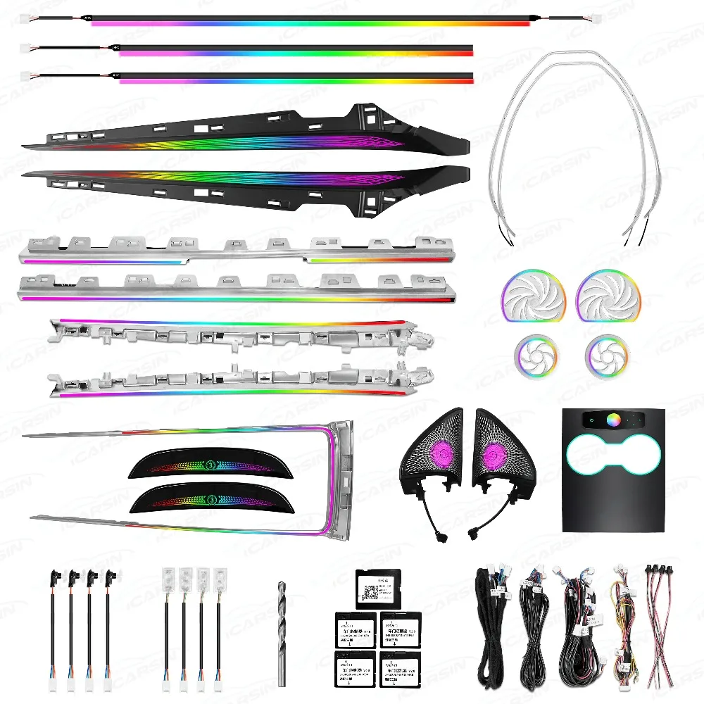 

Upgrade 256 Colors Symphony Led Car Interior ing Accessories for Tesla Model 3/Y 2021-2024 Atmosphere Light Strip