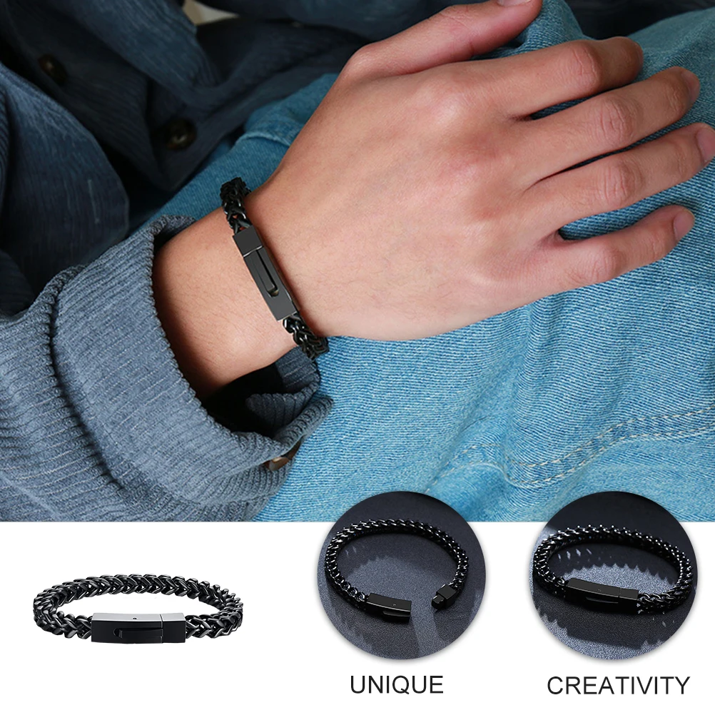 

Stainless Steel Bracelet for Men Punk Style Openable Bangle with Clasp Anti-Stress Hand Jewelry Daily Wear Accessory