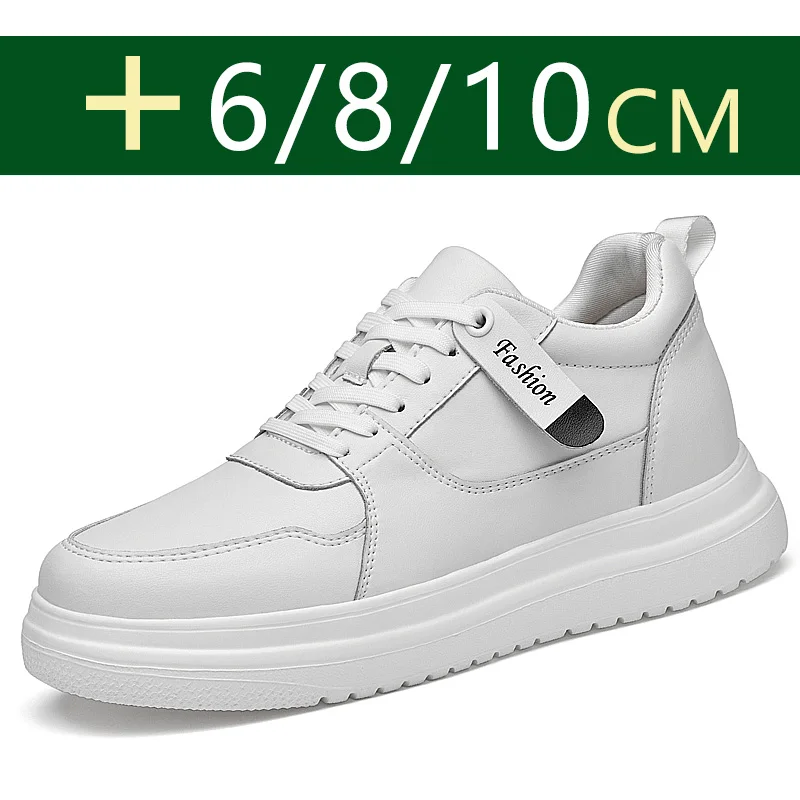 male comfortable elevator shoe fashion skate shoes Heigheten lace-up classic Mens sneakers New genuine leather men's shoes 10 cm