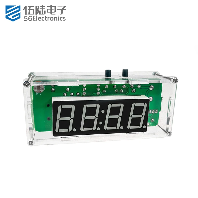 Electronic Clock Kit Manufacturing 51 Single-chip Microcomputer Light-controlled Temperature Date Display LED Welding Parts