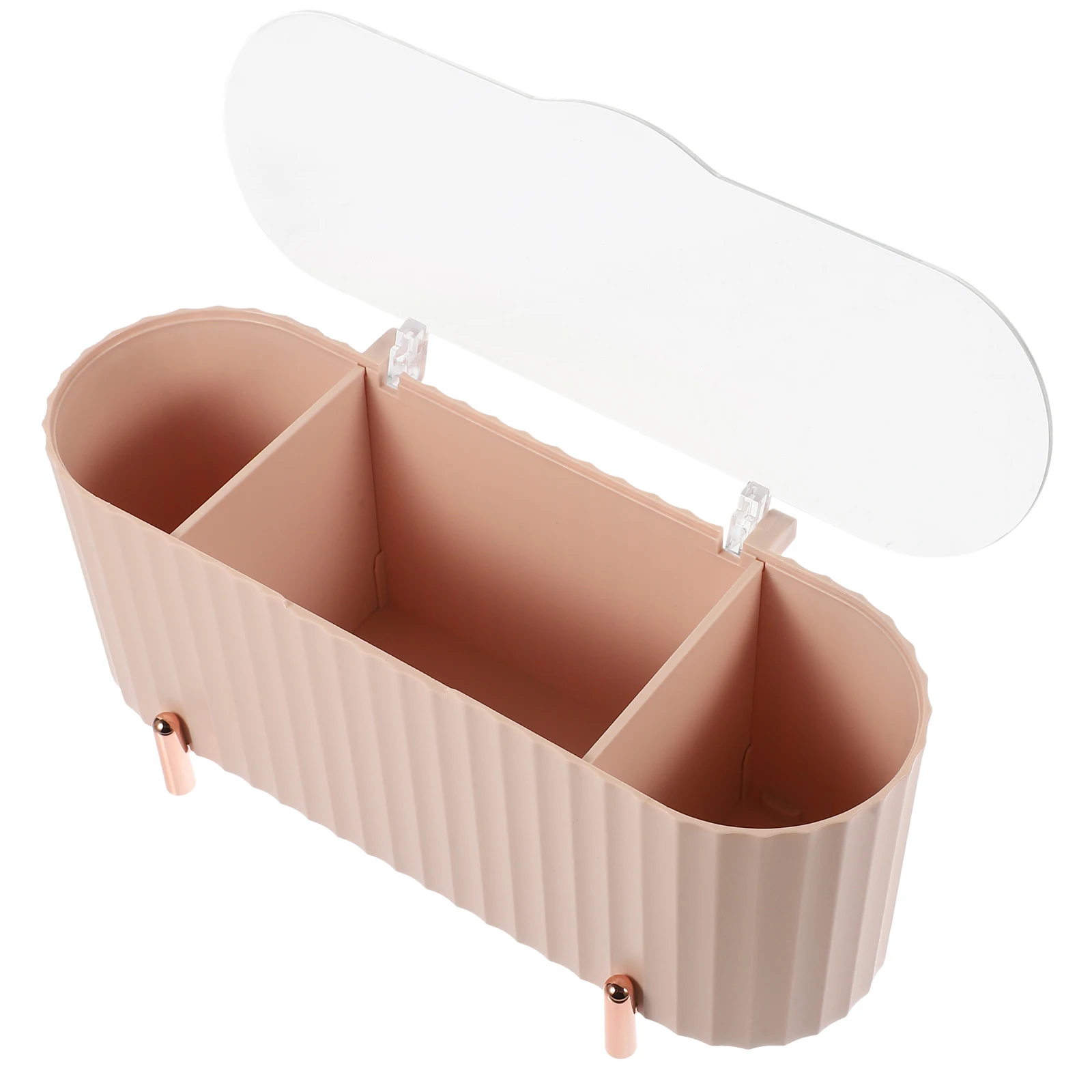 

Storage Box 4 Slots Organizer Cotton Swabs Holder Round Pad Container Easy Clean Makeup Accessories Box