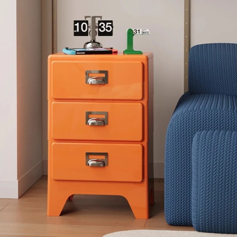 

Dopamine Nightstand, Skinny Bedside Table with Drawers, Multilayer Organizer, Modern Narrow Storage Cabinet for Bedroom