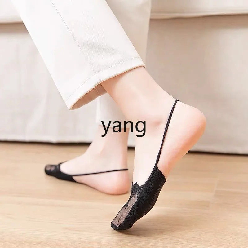 LMM suspender lace boat socks women's summer thin light mouth invisible high heels sandals socks