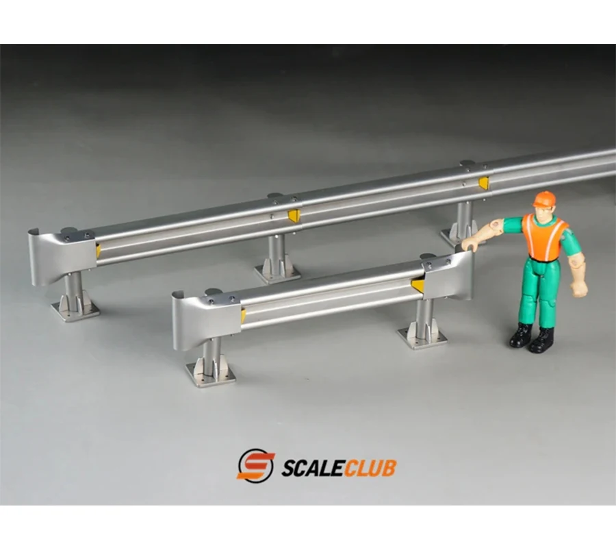 Scaleclub 1/14 1/10 simulation scene metal highway guardrail For Tamiya Lesu For Scania Man Actros Volvo Car Parts Rc Truck