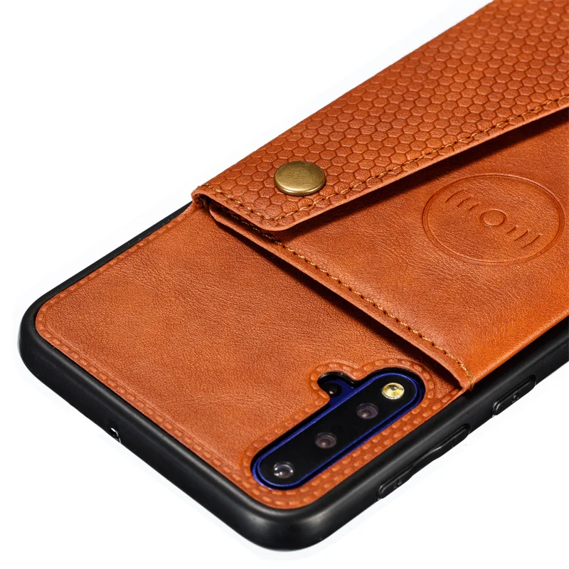 PU Leather Wallet Shockproof Case For Huawei Nova 5T Magnetic Car Holder Stand Flip Back Cover for Nova 5 T Multi Card Slot Case