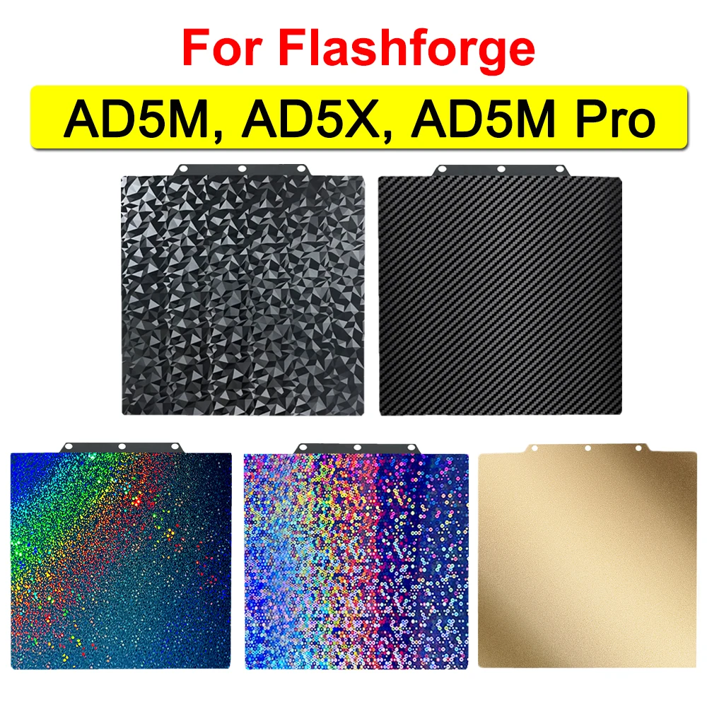 

AD5M PEI Plate for Flashforge Adventurer 5M Pro Build Plate AD5X Heated Bed Double Sided PEO PET PEI for Adventurer 5X 5M Parts