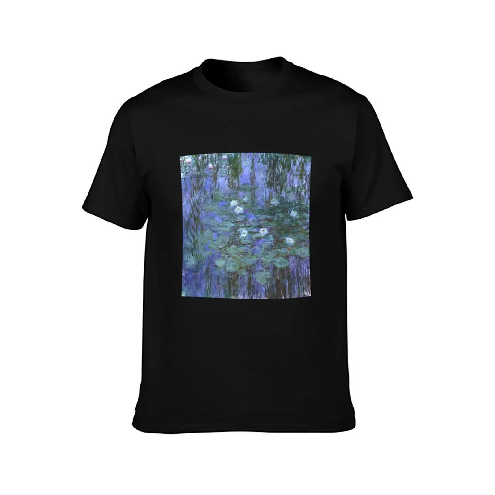 Monet - Blue Waterlilies T-Shirt oversized t shirt Aesthetic clothing mens workout shirts