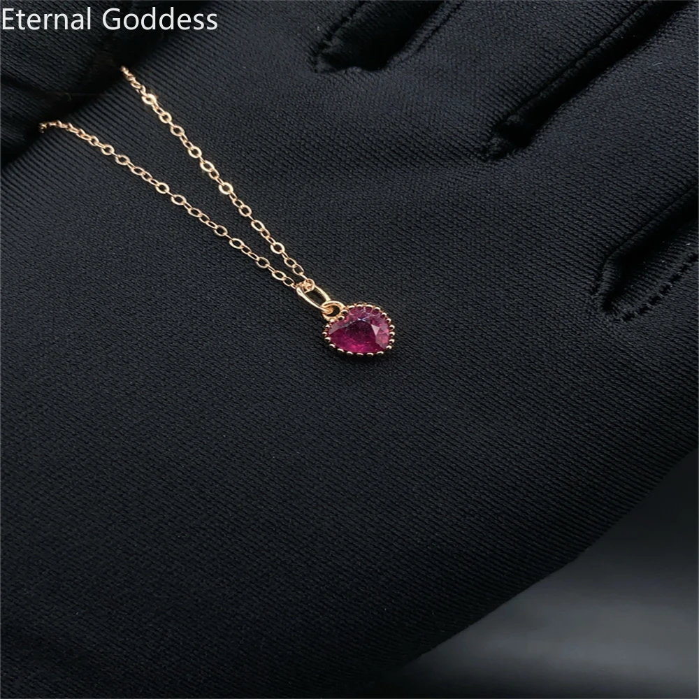 

Ruby 925 Sterling Silver Necklace Women's Geometric Jewelry Party Favor Luxury Jewelry Designer Diamond Necklace