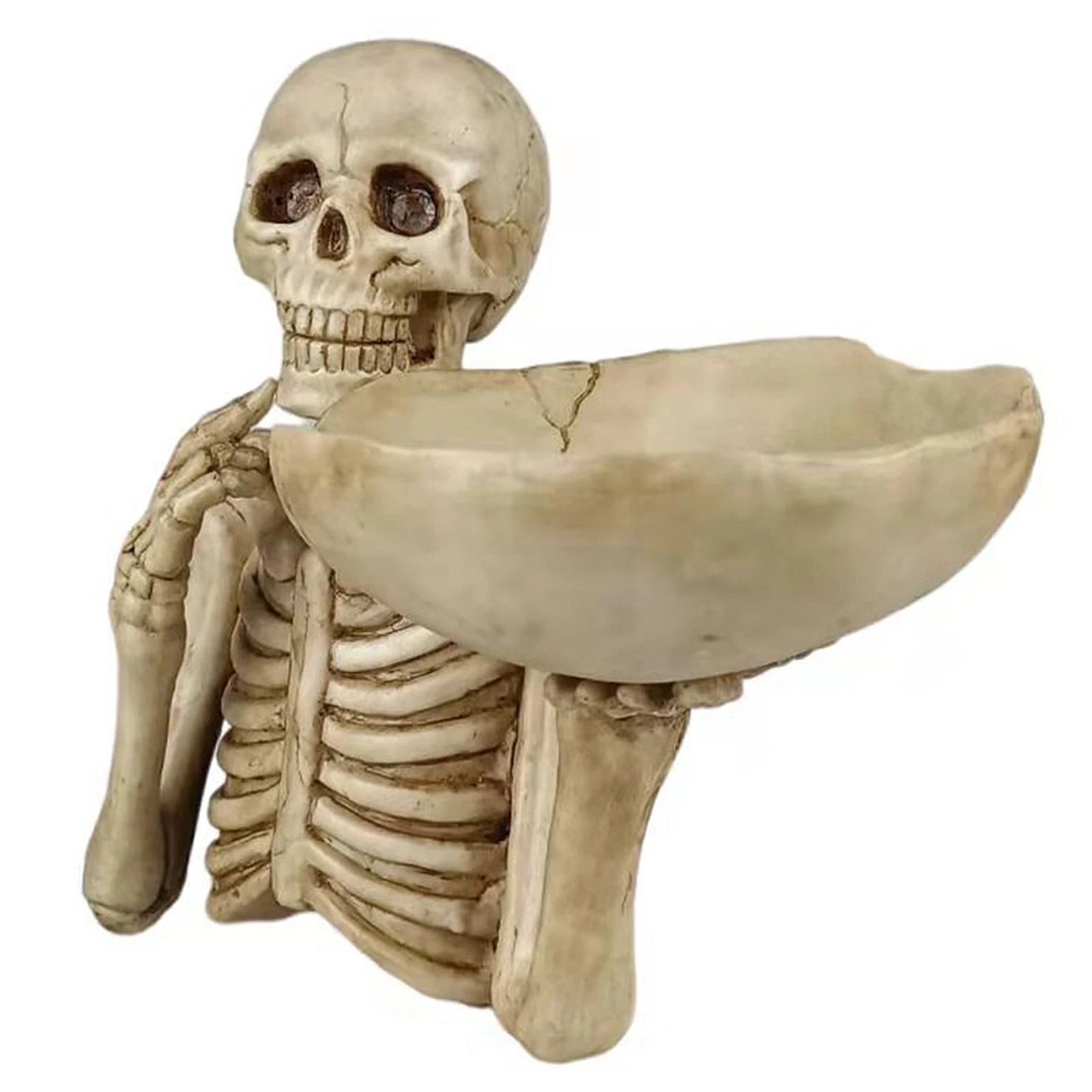 وعاء حلوى الهيكل العظمي للهالوين، صينية تخزين للوجبات الخفيفة من الراتنج، وعاء عرض الطعام للمنزل، صينية بار الحفلات على الطاولة