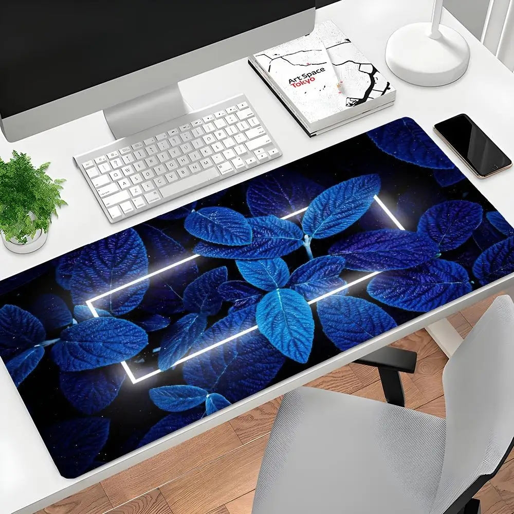Neon leaves Design Mouse Pad Kawaii Office Laptop Gaming Mousepad Minimalistic Rubber Keyboard Mouse Mats Computer Carpet