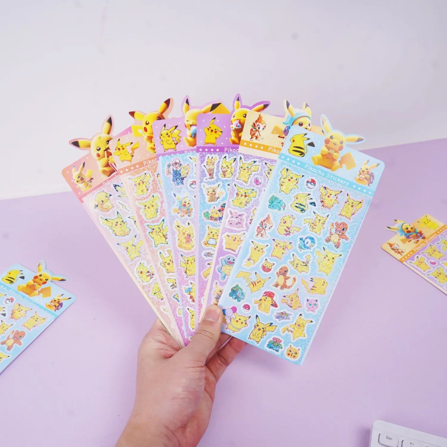 

New 10pcs Pokémon Stickers Toys Cartoon Pokémon Waterproof Stickers Cute DIY Decor Stickers For Phone Case Scrapbook Journal