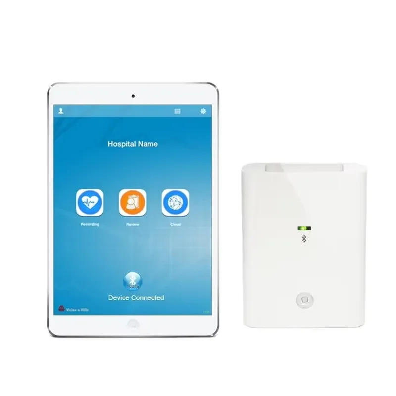 Modern Medical Portable 12 Channel Wireless Machine with Bluetooth Connection for Resting Electrocardiogram Monitoring